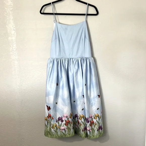 Lindy Bop Blue Iris Fit and Flare Dress 6 Blue - Picture 1 of 7